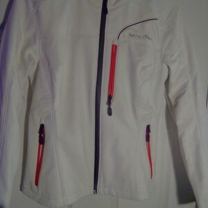 Women's Ski Jacket - White with Red Zippers